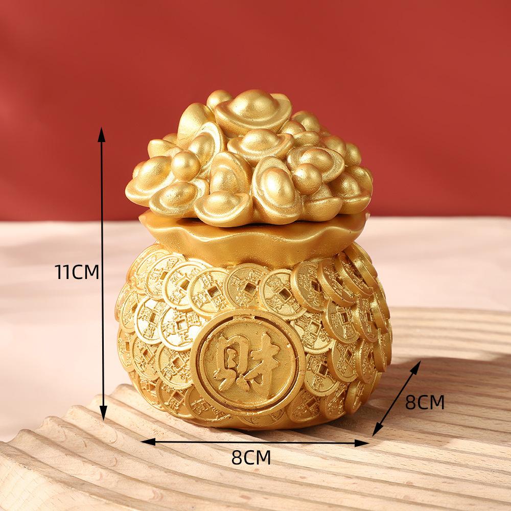 Feng Shui Cornucopia Auspicious Fa Cai Money Tree Gold Ingot Bag Lucky Fortune Spring Festival Mascot Desktop Ornament Car Home