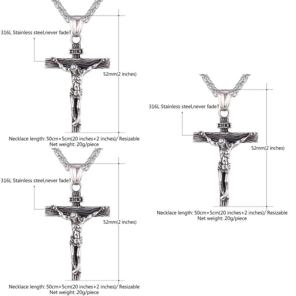 Retro Geometric Titanium Steel Men's Cross Pendant Necklace Personalized Steel Chain Jewelry Wholesale