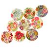 100Pcs Buttons Natural Wood Color Painted Printing Wide Sided DIY Clothing Accessories 30mm