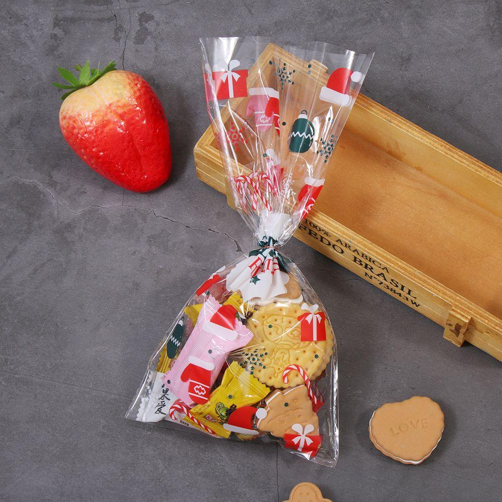Party Favor Gift Santa Claus Christmas Candy Bags Cellophane Baking Packaging Cookies Storage