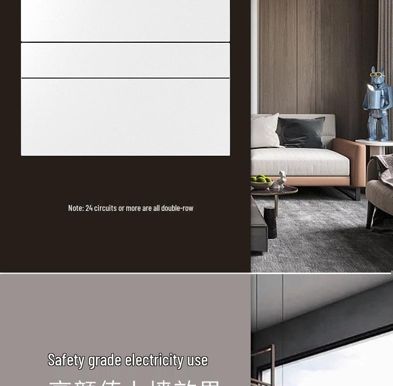 Monslang Surface-Mounted Indoor Distribution Box, 24-Position, High-Value Strong Current Control Box for Household Wiring.