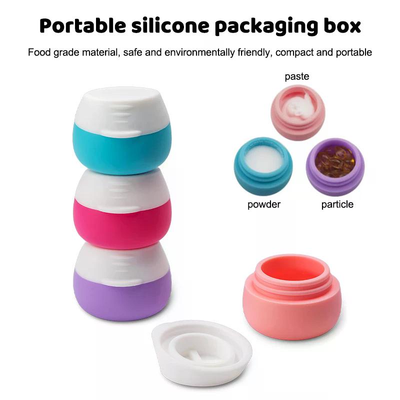 20ml Portable Silicone Travel Jars With Lid Cosmetic Face Body Hand Cream Pill Box Mini Travel Jewelry Cream Powder Containers