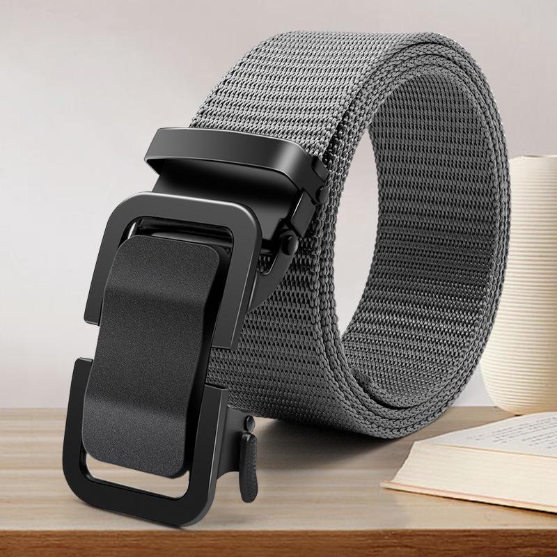 2024 Men's Trendy Canvas Belt: Automatic Buckle, All-Match, Stylish Waist Upgrade