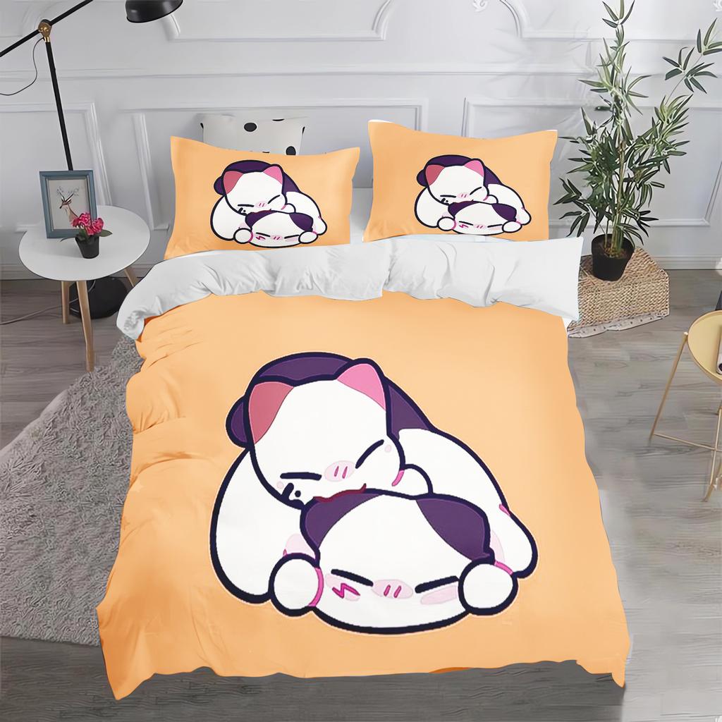Kawaii Cartoon Duvet Cover Set Cute Bedding Coverlets For Kids Teens Girls Bedroom Decor Easter Gift For Friends