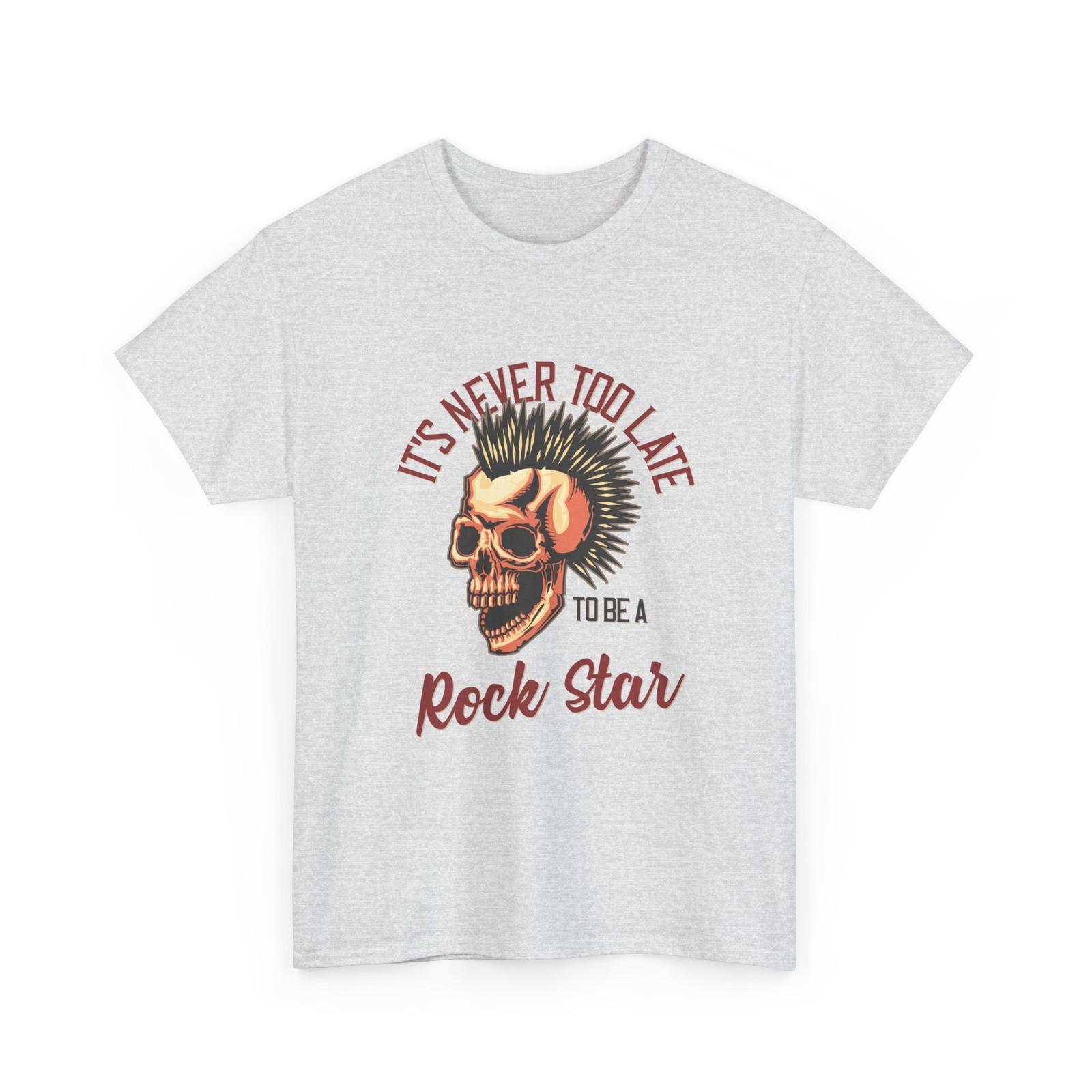 Skull Mohawk T-Shirt It s Never Too Late to Be a Rock Star | Retro Punk, Gift S разноцветный