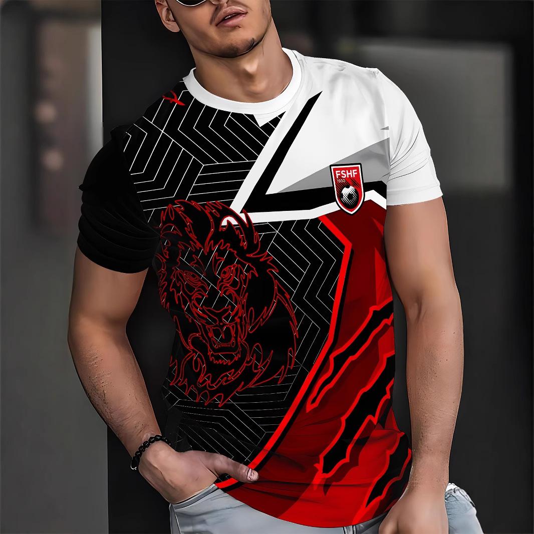 

Літній топ з круглим вирізом та 3D градієнтним принтом, модні повсякденні чоловічі футболки з коротким рукавом XS