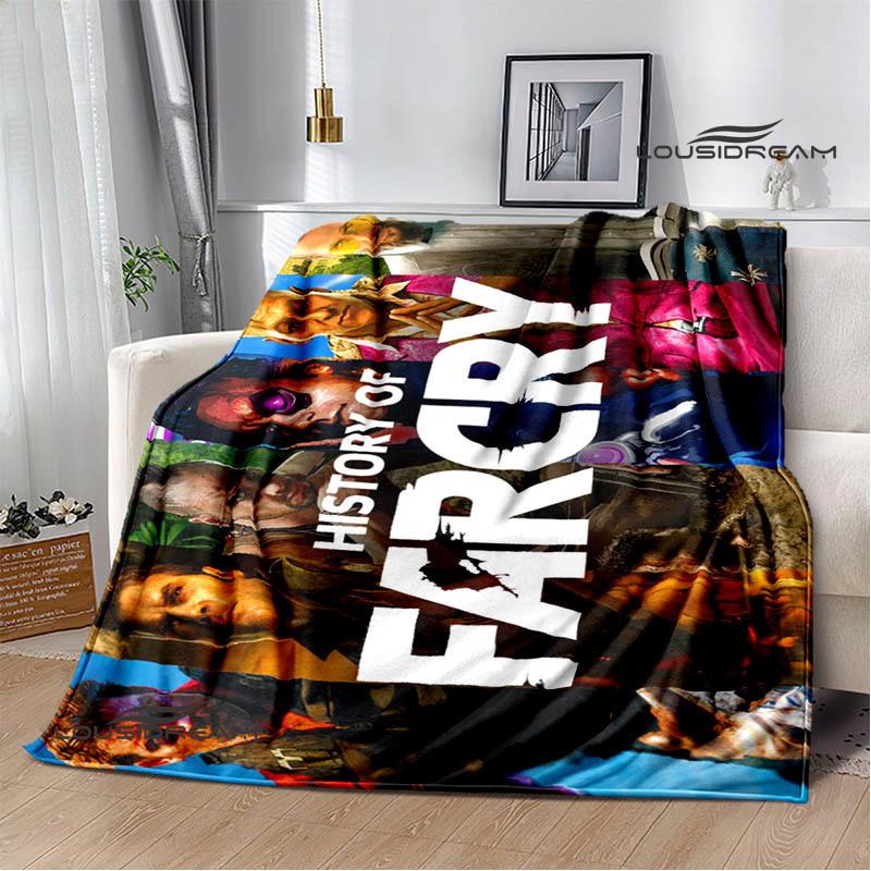 3D Spel Farcry Cartoon bedden met print Flens Warme deken zachte en comfortabele deken picknickdekens verjaardagscadeau
