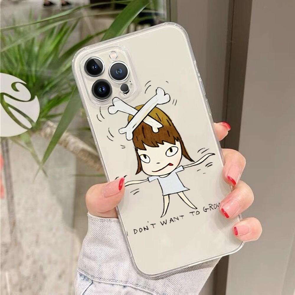 Art Cartoon Aesthetic Yoshitomo Nara Case For iPhone 15 13 14 Pro Max XS XR 12 11 Pro 13 Mini 6 7 8 Plus Soft Clear Back Cover