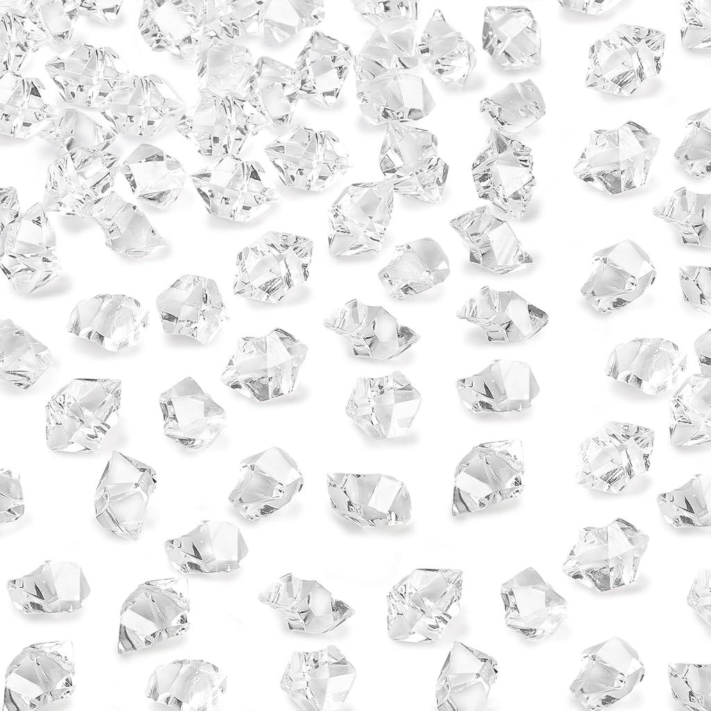 DomeStar 550PCS Gold Vase Fillers, Acrylic Fake Crushed Ice Fake Rocks Gold Nuggets Gems Plastic Diamonds for Vase Fillers Centerpiece Table Scatter