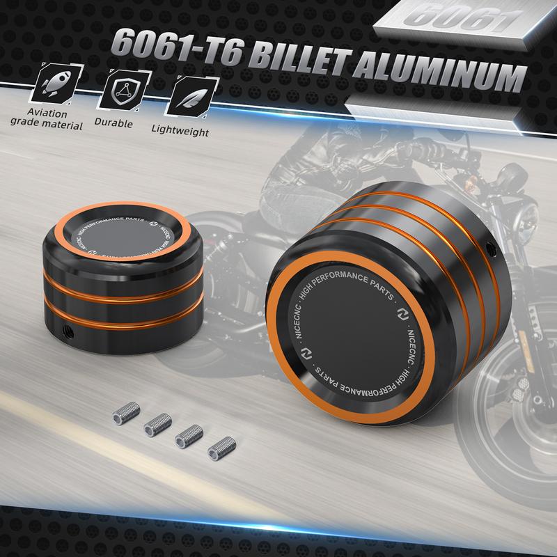 For 2008-2022 Harley Forty Eight Seventy Two Iron 883 Sportster 1200 Roadster Nightster SuperLow Front Rear Axle Nut Cover Caps