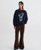 DNSR Embossed Washed Corduroy Flare Pants Brown