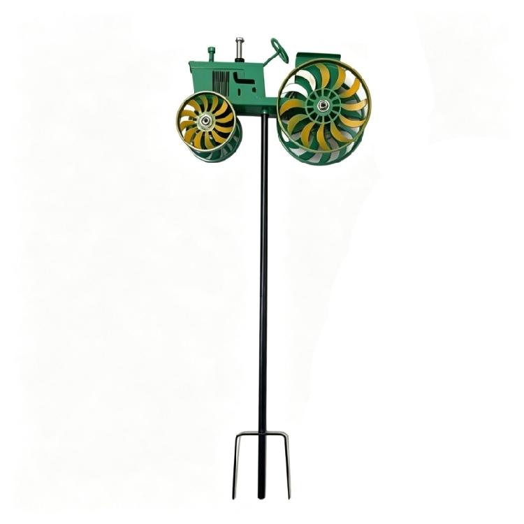 

Metal Windmill Outdoor Decoration Tractor With Rotatable Wheel for Backyard Lawn Flower Bed Holiday Housewarming 1