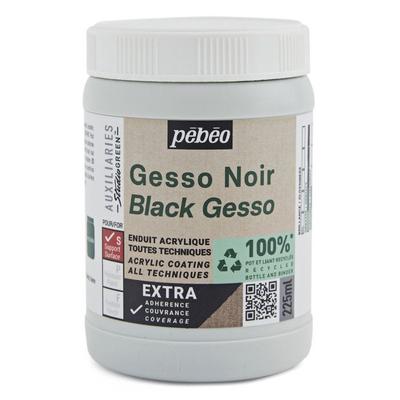 Gesso - Black - Primer - Matte - All Techniques - Extra Covering - Pébéo - 225ml