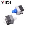 10pcs PCB Tact Tactile Micro Mini Latching Push Button On Off Self Lock UnLock Switch DIP 6 Pin Cap 5.8*5.8/7*7/8*8/8.5*8.5mm
