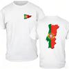 Moda Verão Tendência Camiseta Masculina Feminina Vintage Top Algodão Mapa de Portugal Impressão Bandeira Camiseta Casual Esportiva Fã Patriótica Manga Curta Preta Camiseta