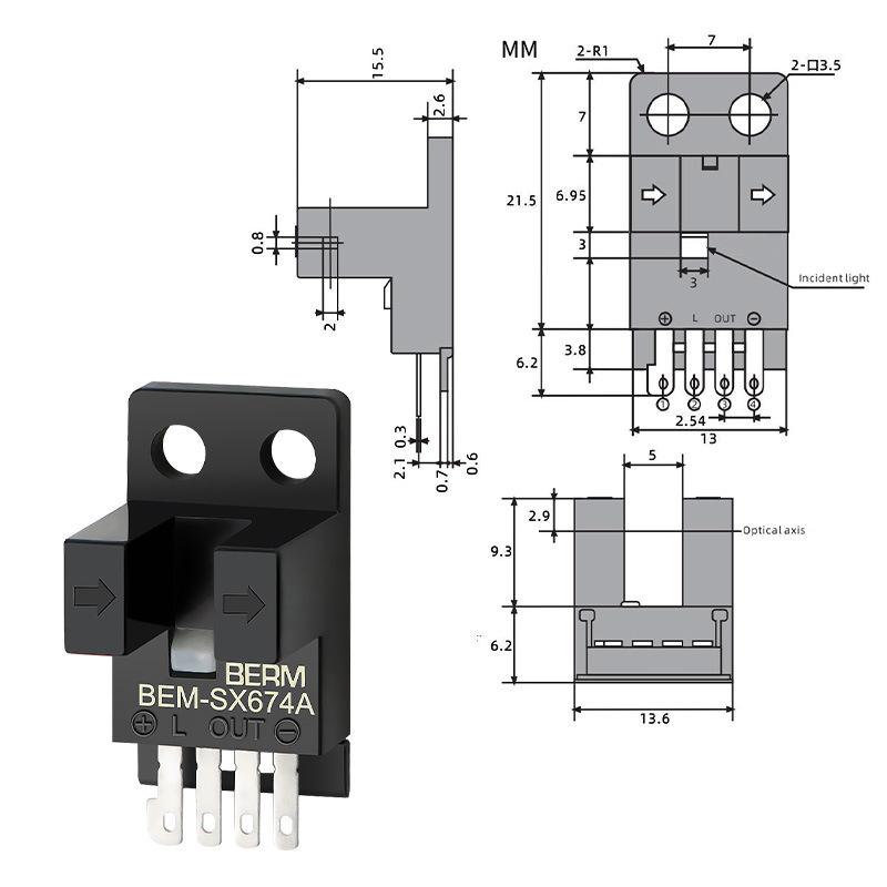 

1Pcs Photoelectric Switch Sensor EE-SX670 EE-SX671 EE-SX672 EE-SX673 EE-SX674 EE SX670A SX671A SX672A SX670P EE-SX672R EE-SX674P