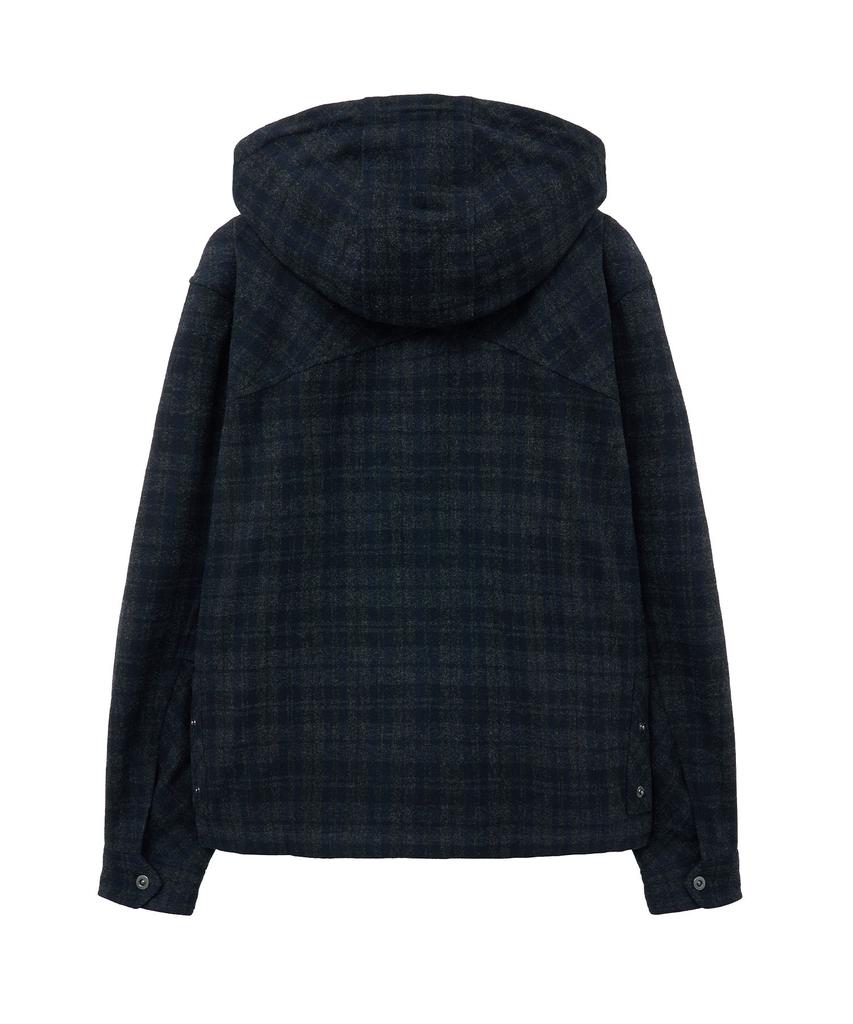 Ungimmick Check Wool Anorak Hoodie (Navy)