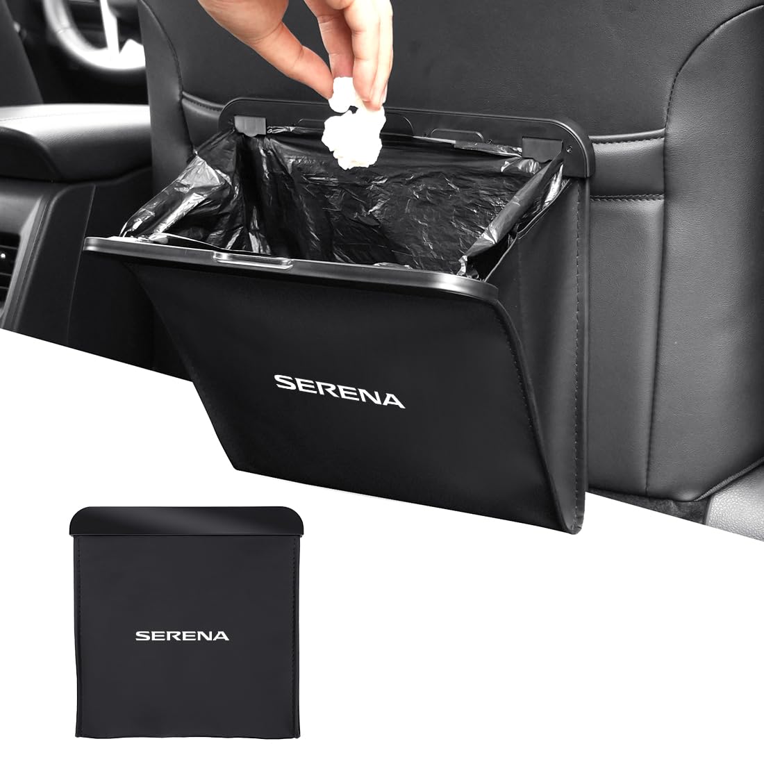 

Slim Car Trash Can for Toyota Serena C28 PU Leather Storage Box for Small Rear Seat Car 1 Piece with (C27 Series, Series), Magnetic, Waterproof,