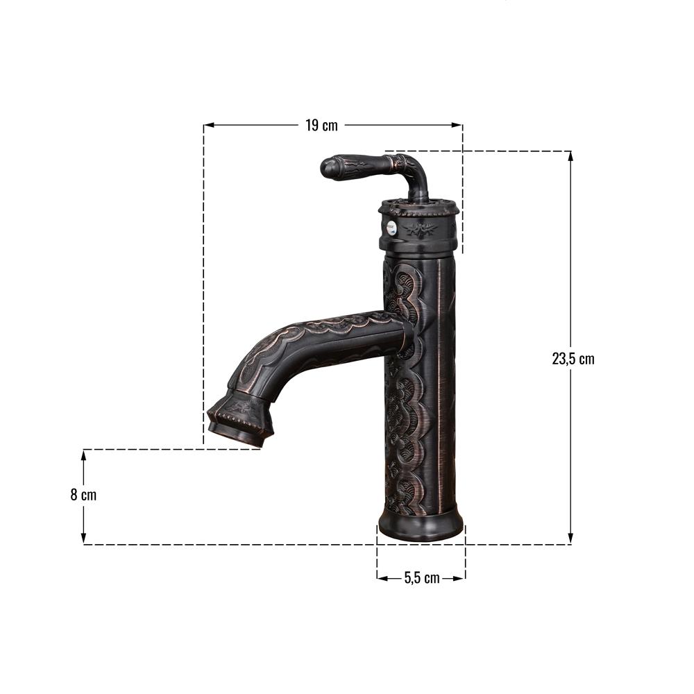 Black free-standing washbasin tap FLOWER