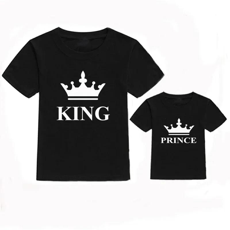 2024 Vater der Prinzessin Tochter des Königs Print T-Shirt Schönes Papa und ich Outfit Familie passende Outfits Papa Baby Mädchen Sommer