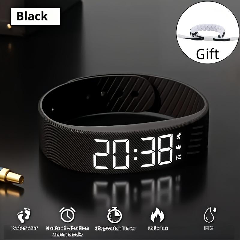 Multi-Functional Kids Digital Watch with Pedometer Alarm Luminous Display Silicone Strap and Bracelet Set White чёрный