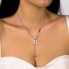 Stainless Steel Letter Necklace with Long Tassel Pendant for Women