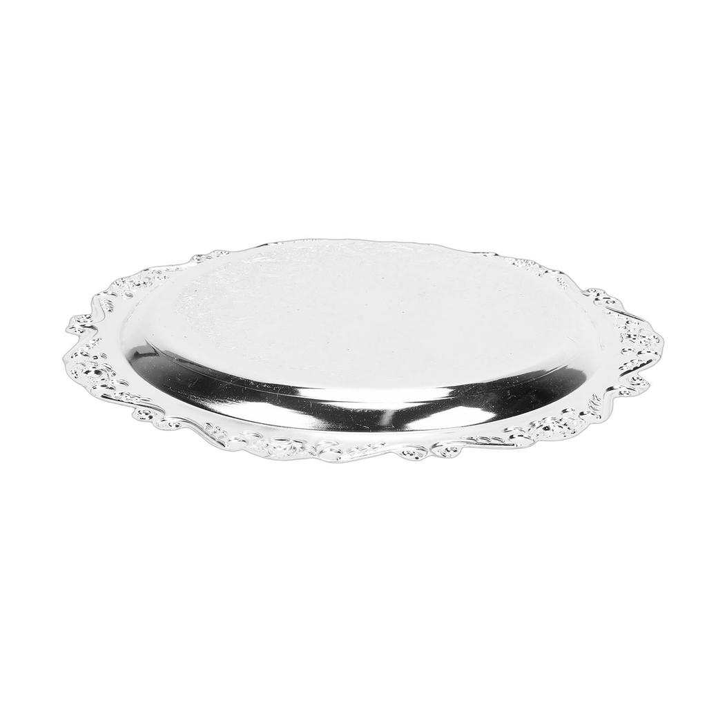 Floral Engraved Serving Platter Floral Engraved Serving Platter Vintage Multifunctional Floral Engraved Mirror Decorative Tray