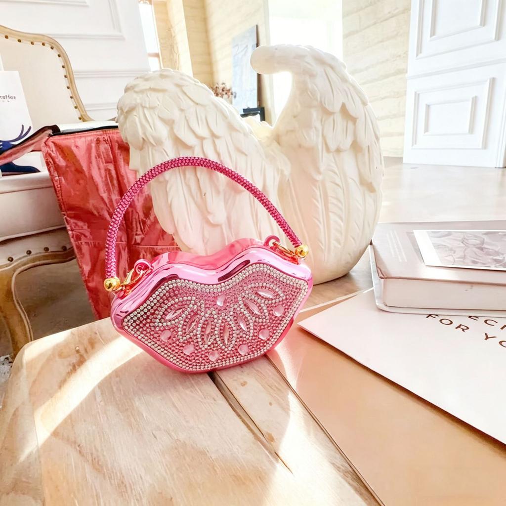 Acrylic Sticker Drill Lip Bag Mini Bag Crossbody Fashion Personalized Mouth Red Envelope Cosmetic Bag