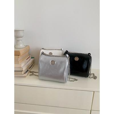 Silver Mini Chain Bag Small Square Bag Women's New Texture Niche Design Mini One-shoulder Crossbody Bag Trendy