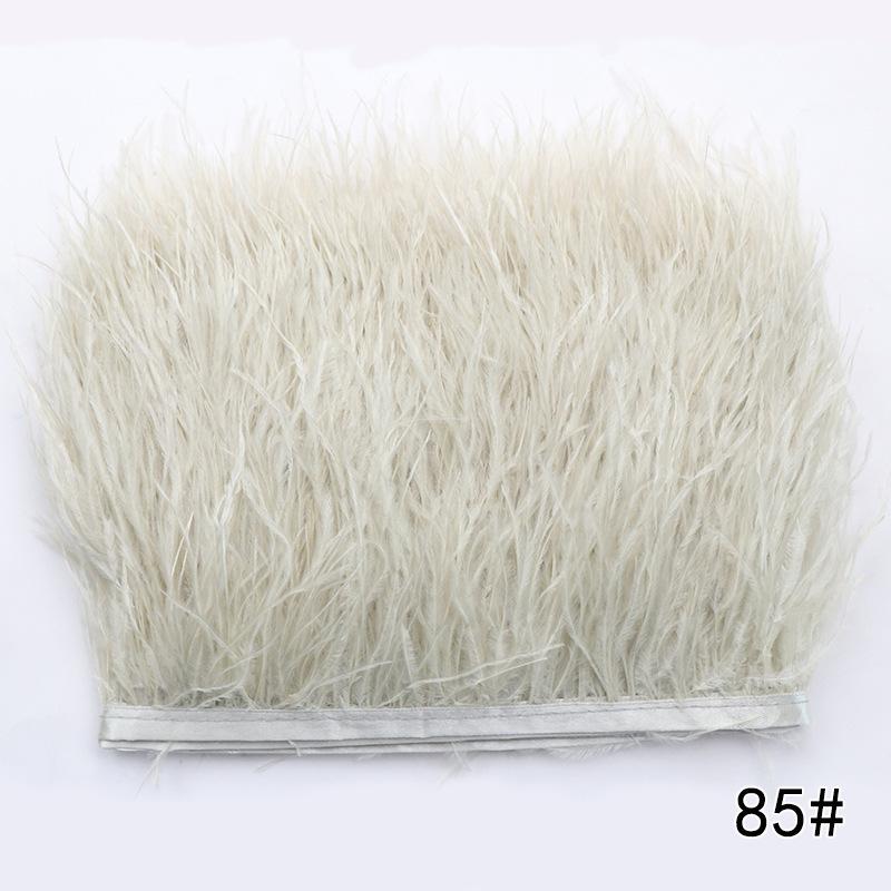 2M Ostrich Feather Cloth Edge 8-10 Cm Cuffs Clothing Skirt Decorative Accessories Color Ostrich Feather Cloth With Feathers
