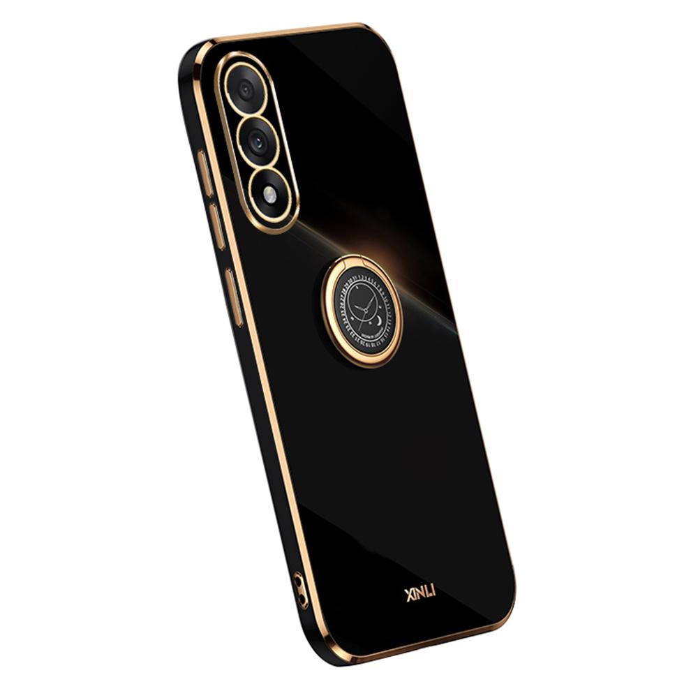 

XINLI For OnePlus Ace 5 Ultra 5G/Nord 5 5G Case Ring Kickstand Electroplating TPU Phone Cover Black