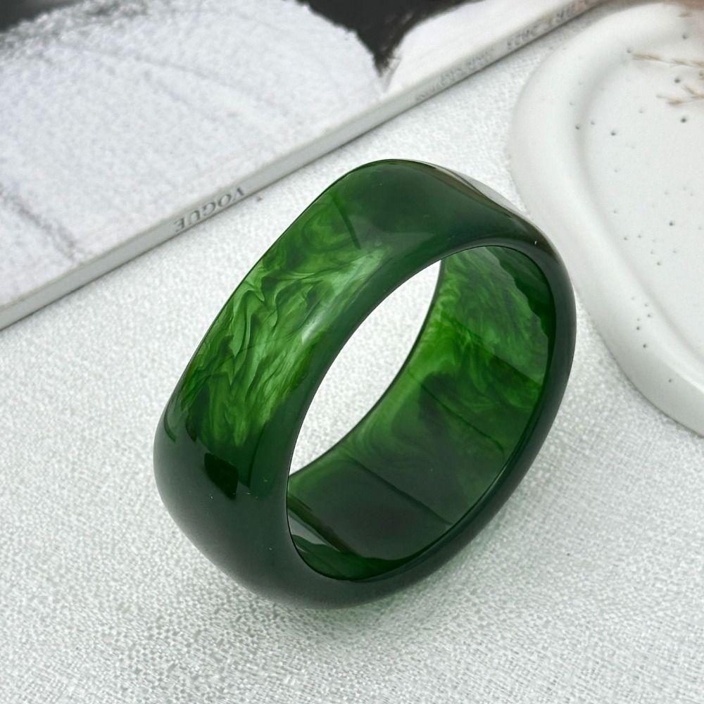 Green Resin Bracelets Irregular Women Bangles New Chunky Bangles  Jewelry