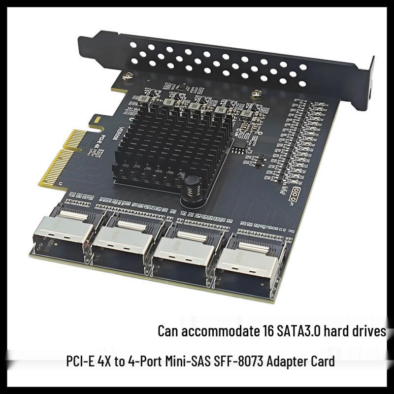 

4-Port PCI-E 4X to MINISAS SFF-8087 Expandable SATA3.0 Expansion Card, 6Gbps