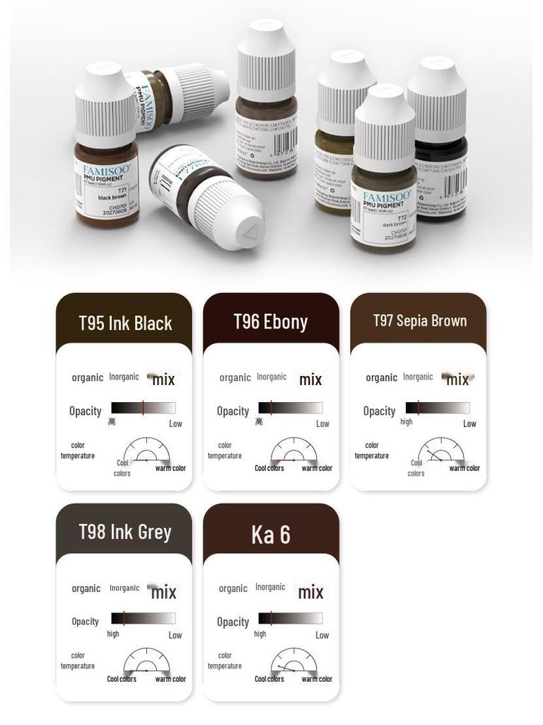 ResAP Long-Lasting Beauty Eyebrow Tattoo Pigment - Concentrated Liquid for Natural-Looking Brows, No Red or Blue Tones