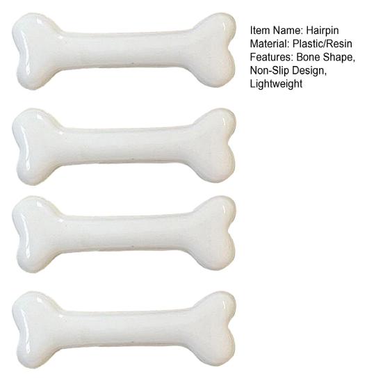 4Pcs Girl Hairpins Bone Shape Non-Slip Hair Clips Thick Fine Straight Hair Styling Tool Birthday Party