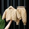 Korean Style Quilted Cotton Winter Jacket Set for Toddlers