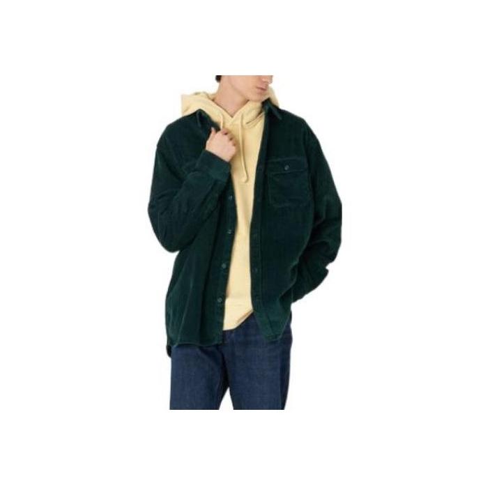 Levis Solid Color Corduroy Single-Breasted Long Sleeve Shirt Men shirts Dark-Green 19573-0168