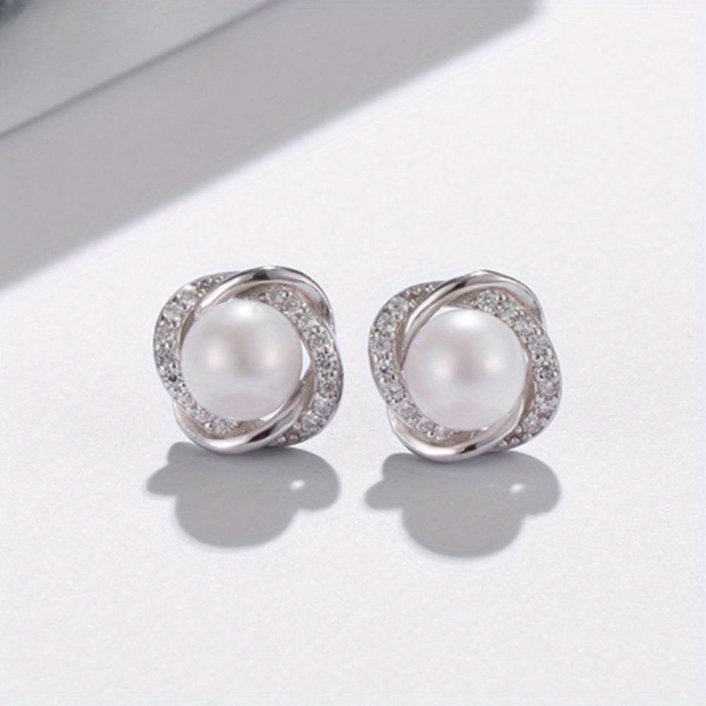 1 Pair of Pearl Earrings Men's Pearl Jewelry Earrings