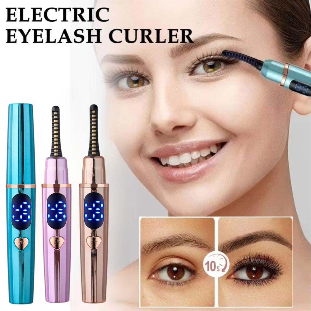 Long-Lasting Styling Heated Eyelash Clip LED Screen Portable Eyelash Curling Device Daily Makeup