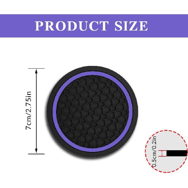 4PCS Car Cup Holder Coasters, Dustproof Automotive Interior Accessories Mat,2.75 Inch Non-Slip Ert Water Bottle Holder Pads, Universal For Vehicles,
