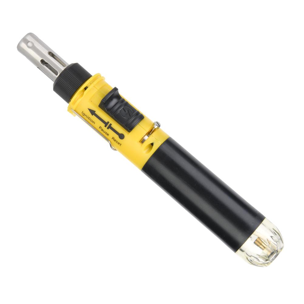 12 in 1 Ignition Butane Gas Soldering Iron Portable Cordless Welding Torch Kit (Yellow)
