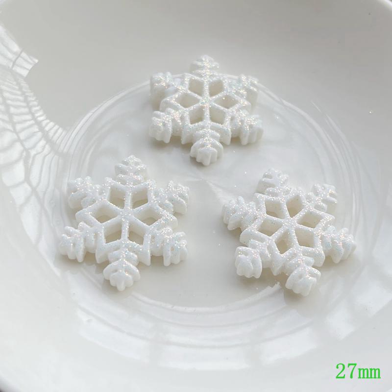 Cute resin Christmas snowflake Collection Cartoon Flat Back Cabochon Scrapbook Kawaii DIY Embellishments Accessories