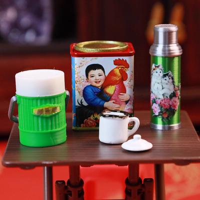 Miniature Dollhouse Chinese Nostalgic Scene Table Warm Kettle Miniature Food Toy Model Ornament For Doll Accessories