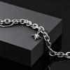 Retro Silver Color Stainless Steel Double-layer Bracelet for Men, Hip Hop Punk Style Star Charm Bracelets, Fashion Cool Jewelry