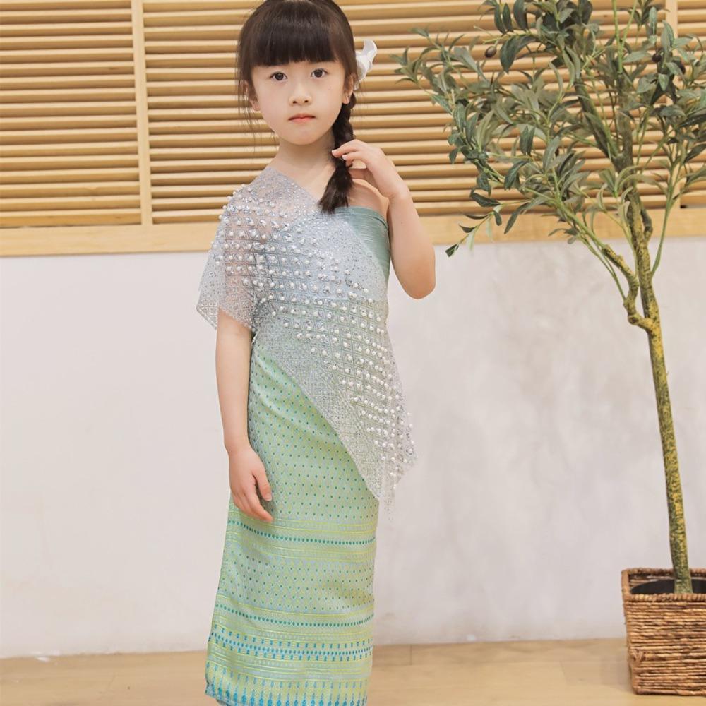 Thailand Style Dai Festival Costume Long Skirt Thailand Suit Top Skirt  Splashing Garment