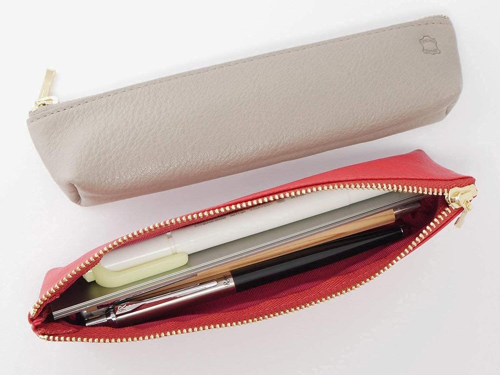 OSL Leather Pencil Case Taupe [Slip-On] OSL-1801 Slip-On