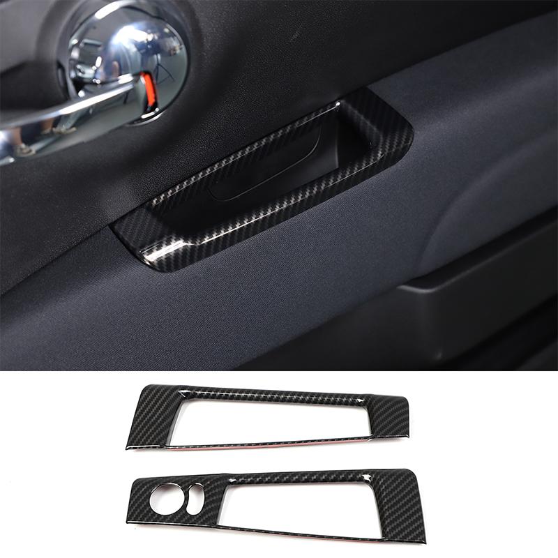 For Fiat 500 2010-2026 ABS Carbon Fiber Car Center Console Gear Shift Panel Steering Wheel Decorative Frame Sticker Accessories