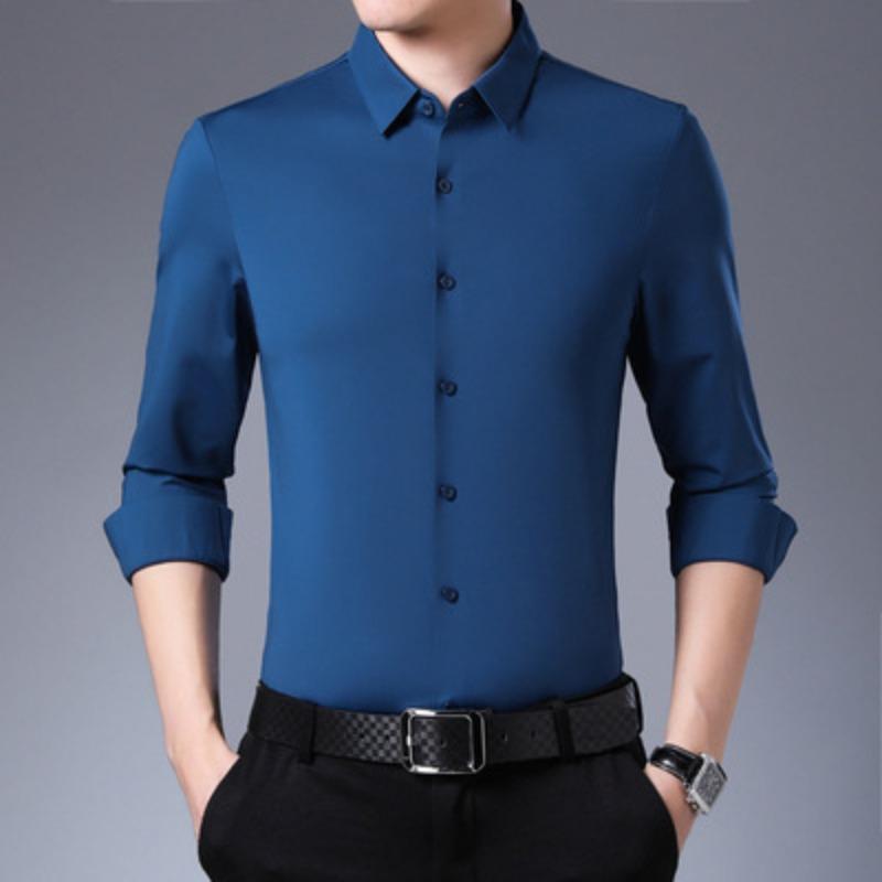 New One Piece Spring and Autumn New Men's Business Casual Long-sleeved Shirt Youth Shirt