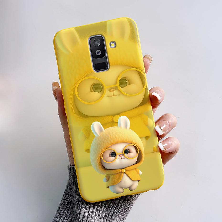Painted Case For Samsung Galaxy A6 Plus Covers For Samsung A7 2018 A750 Cases For Samsung A9 2018 Cute Cartoon Protective Coques