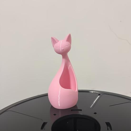 Flowerpot Ornament, with 3D Printed Cat Shape, Compact Size Dual Function Flowerpot And Storage Case for Home Office Desk